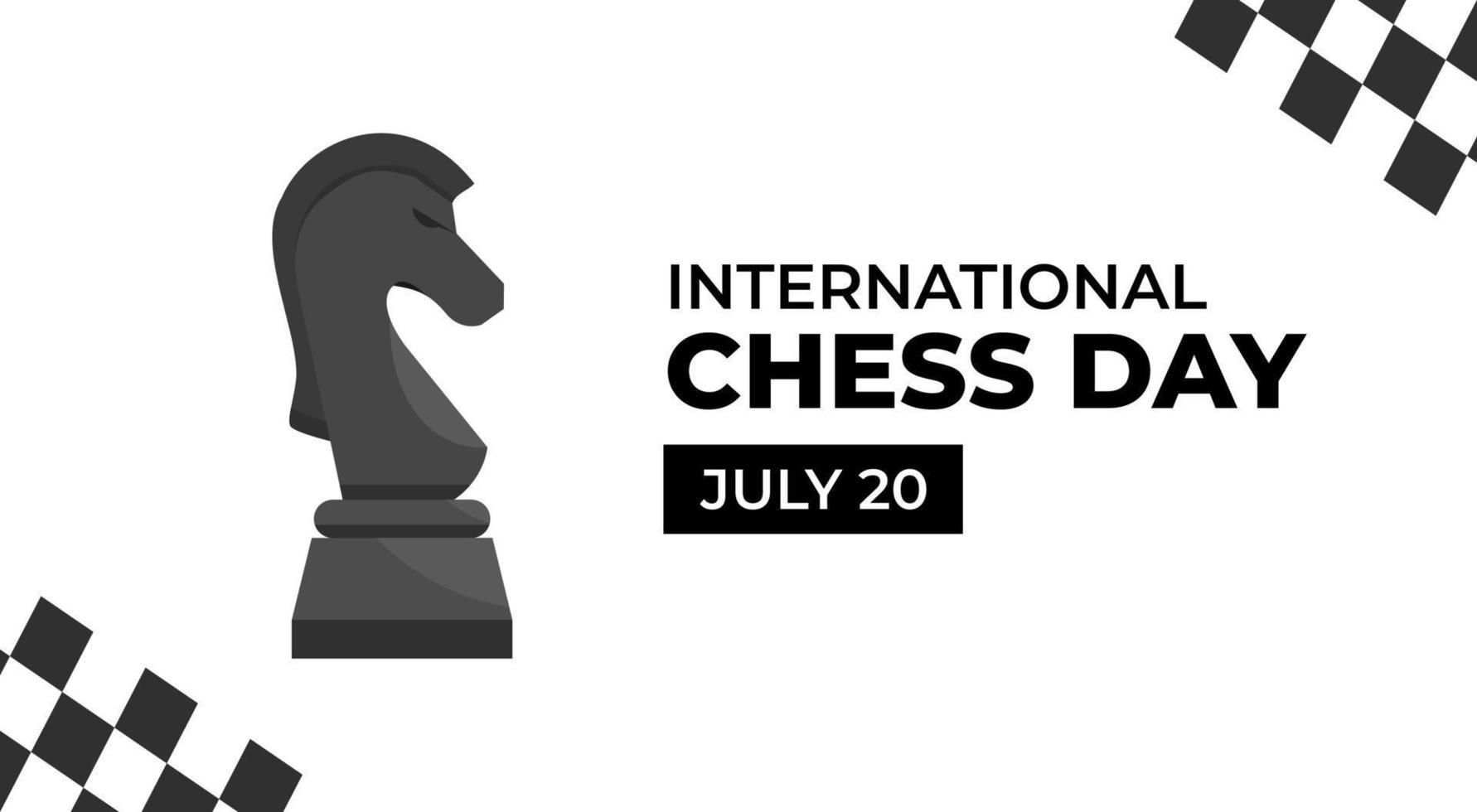 cartaz internacional do dia mundial de xadrez com conceito de ilustração vetorial de figura de jogo de peão de cavaleiro vetor