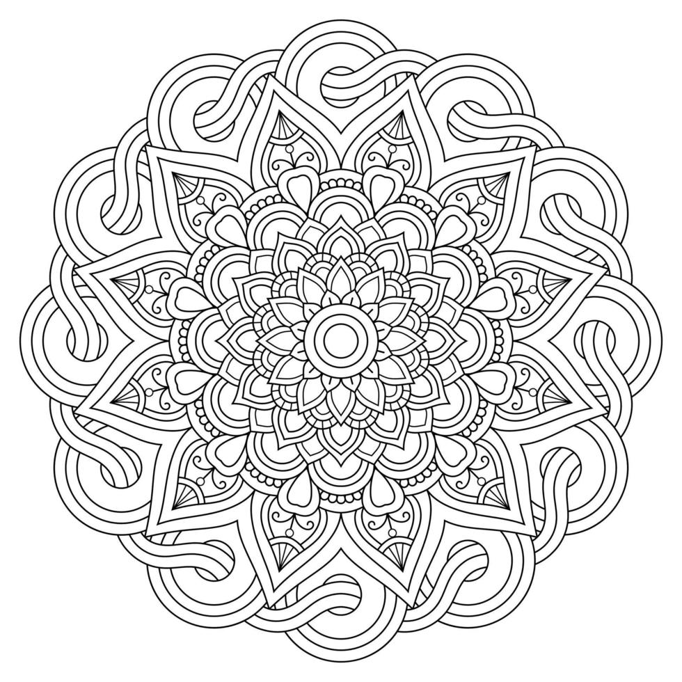 fundo de mandala arabesco, mehndi, tatuagem, islamismo, árabe, indiano. padrão floral mínimo. página do livro para colorir. vetor