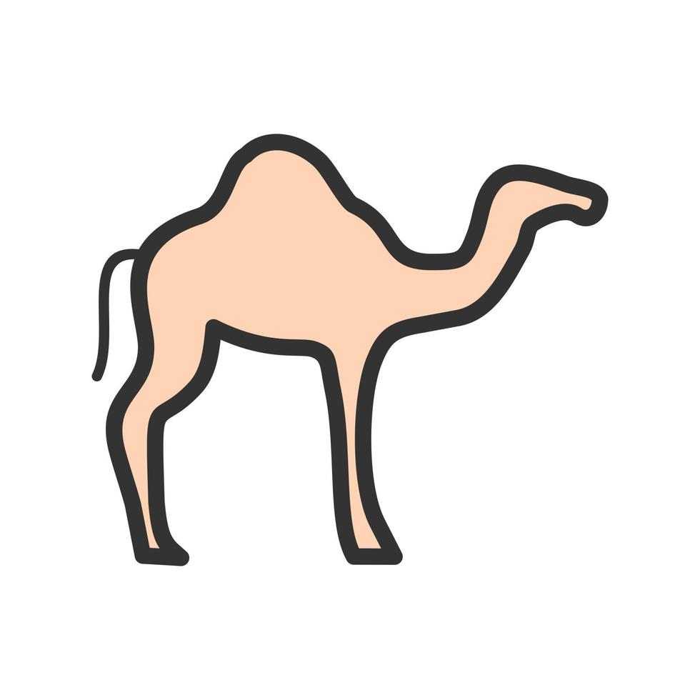 ícone de linha cheia de camelo vetor