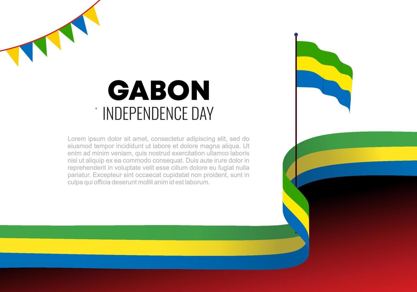 dia da independência do gabão para celebração nacional em 17 de agosto. vetor