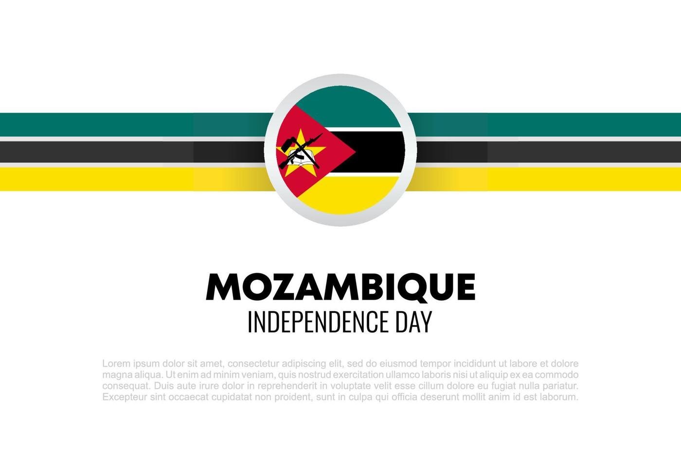 cartaz de banner de fundo do dia da independência de moçambique para celebração nacional em 25 de junho. vetor
