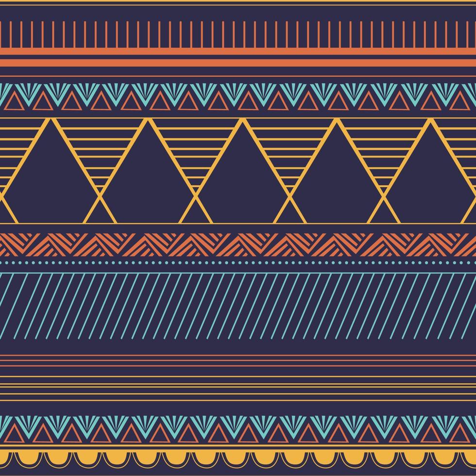 padrão sem emenda de motivos tribais na moda com moda têxtil geométrica abstrata pronta para impressão. vetor