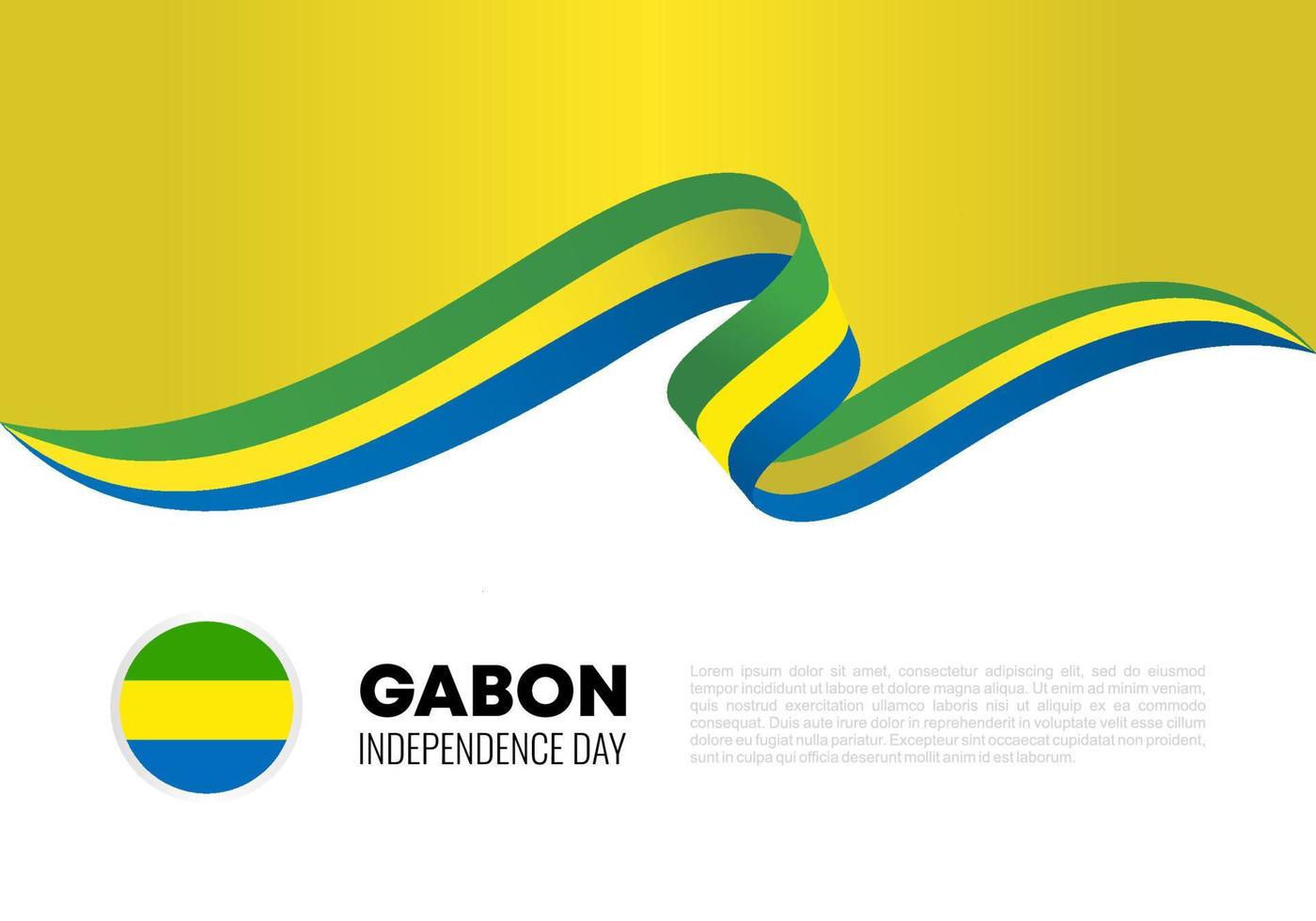 dia da independência do gabão para celebração nacional em 17 de agosto. vetor