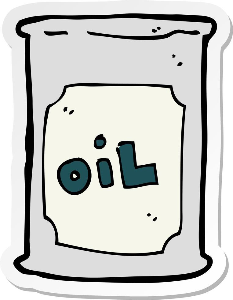adesivo de um barril de óleo de desenho animado vetor