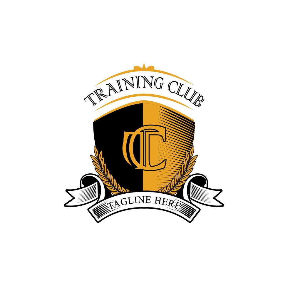 vetor de design de logotipo de clube de treinamento