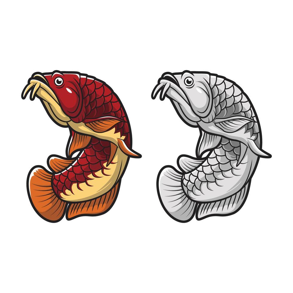 design de ilustração vetorial de peixe aruanã vetor