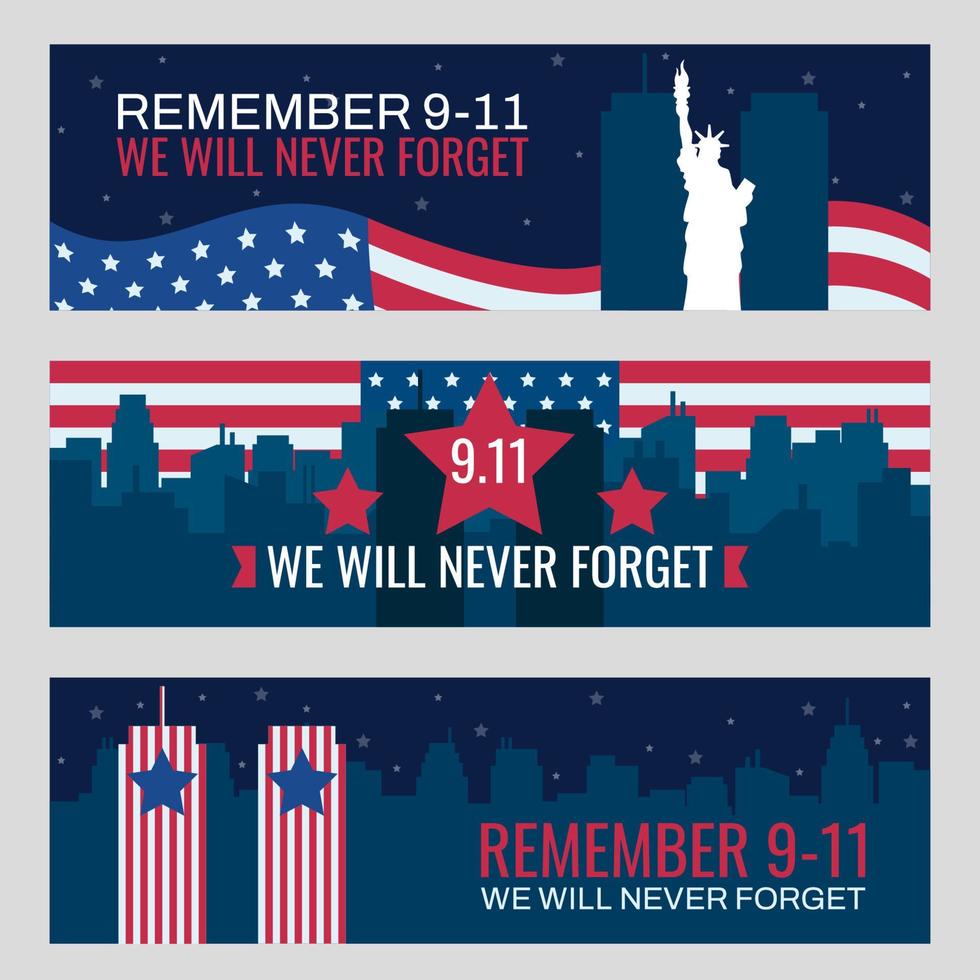 modelo de banner de 11 de setembro vetor
