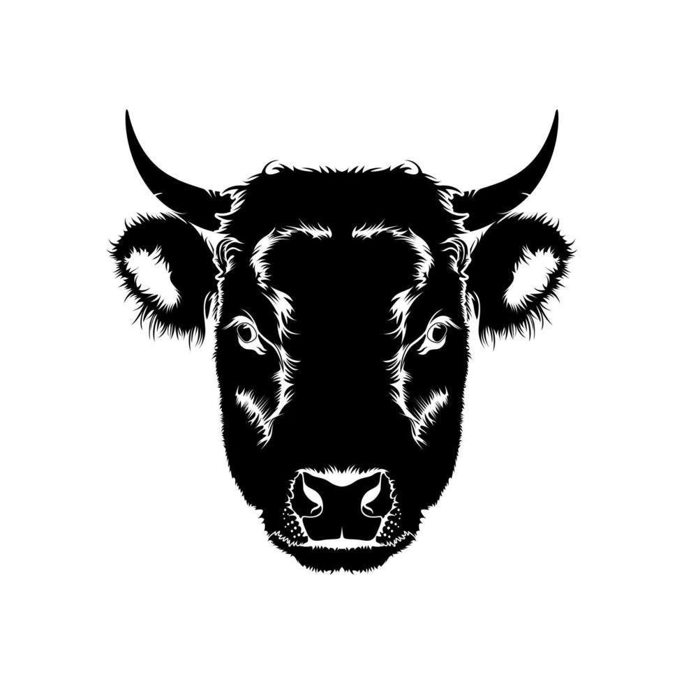 vetor de cabeça de vaca de búfalo angus, inspiração de design de logotipo de cabeça de vaca