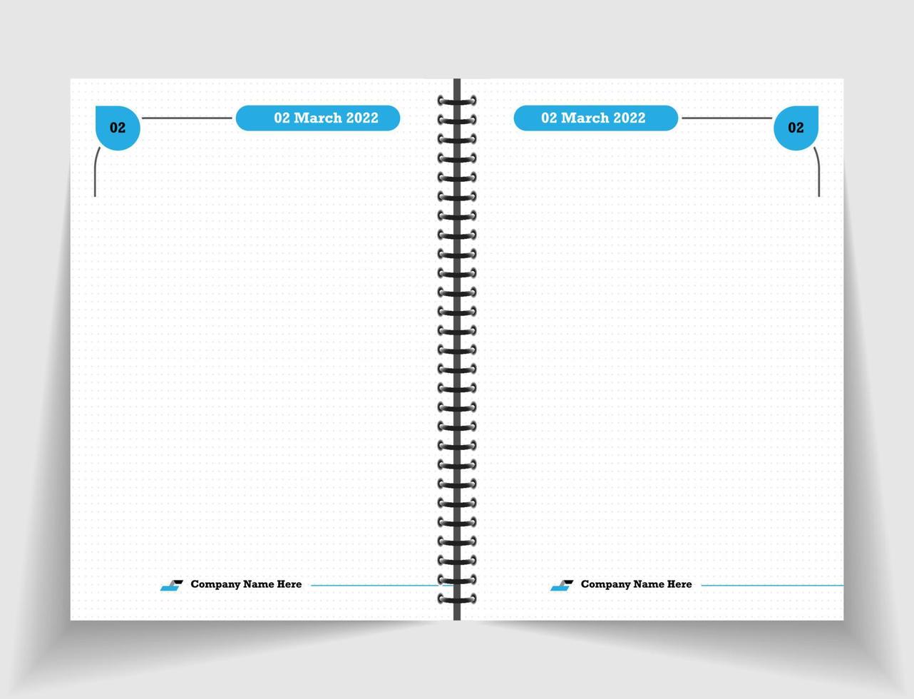 página interna de laticínios primavera caderno design de página layout de grade de pontos caderno de desenho vetor