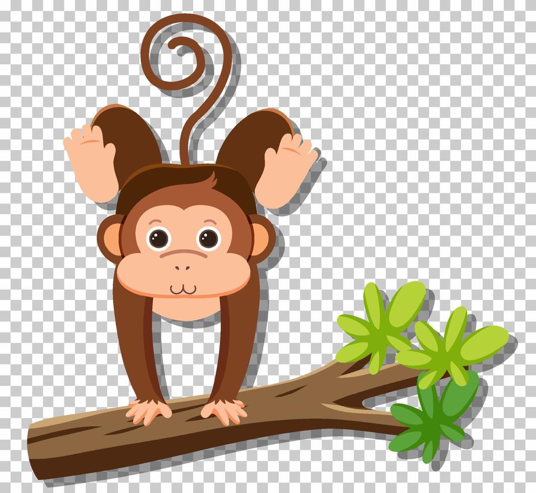 macaco bonito em estilo cartoon plana vetor