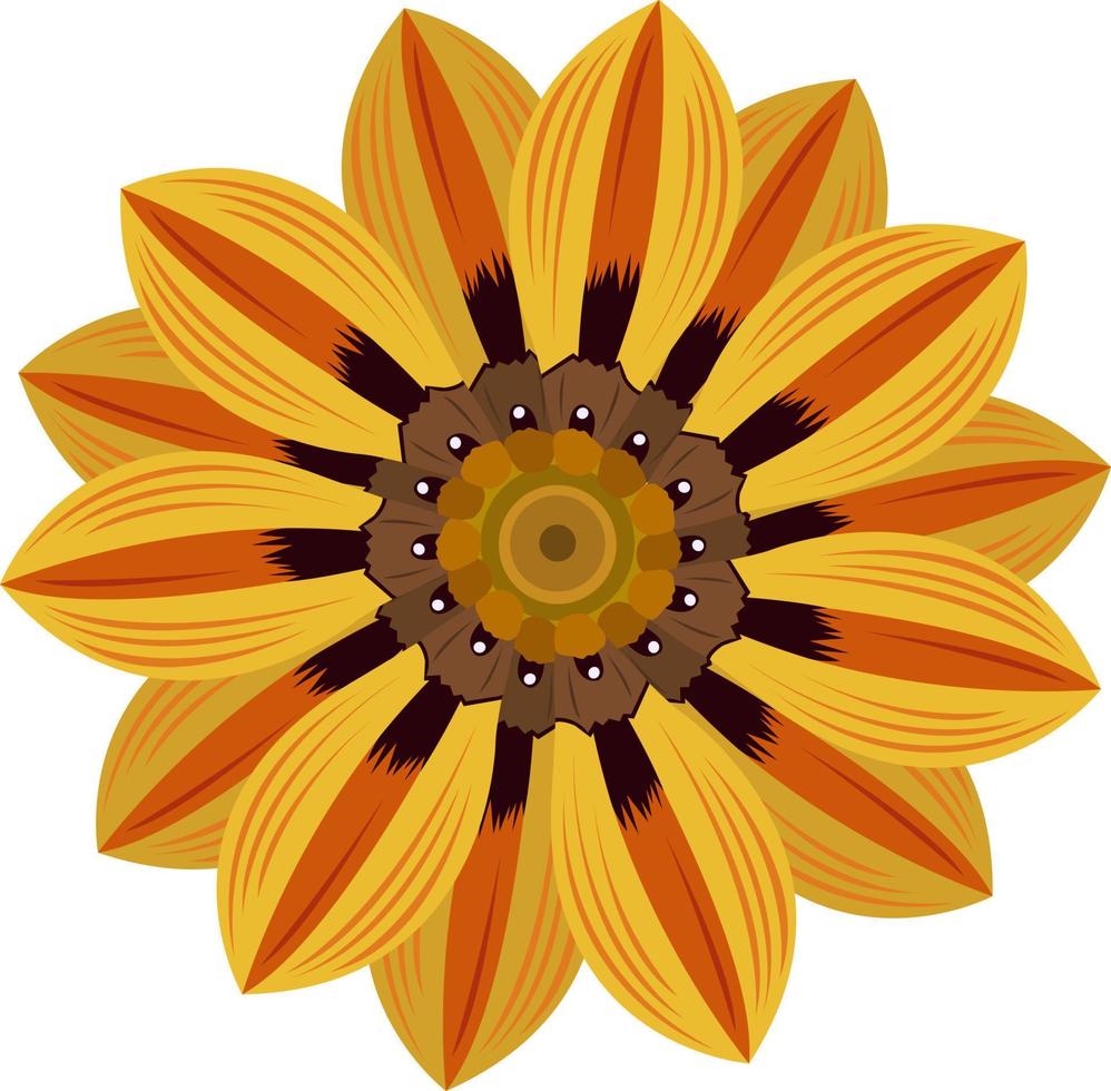 arte vetorial de flor amarela gazania para design gráfico e elemento decorativo vetor