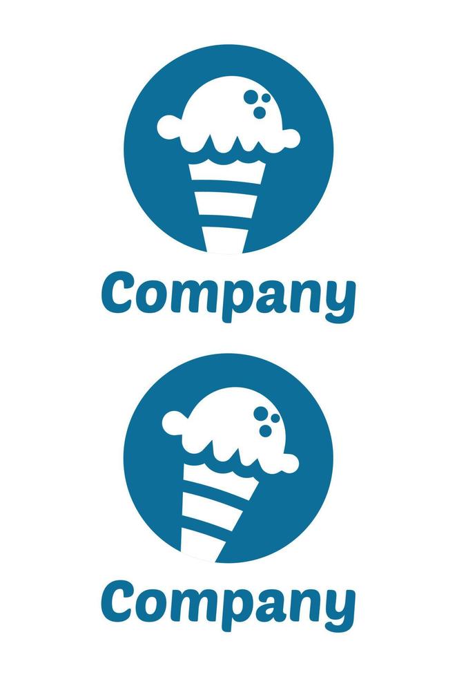 design de vetor de logotipo de sorvete azul simples, moderno e criativo