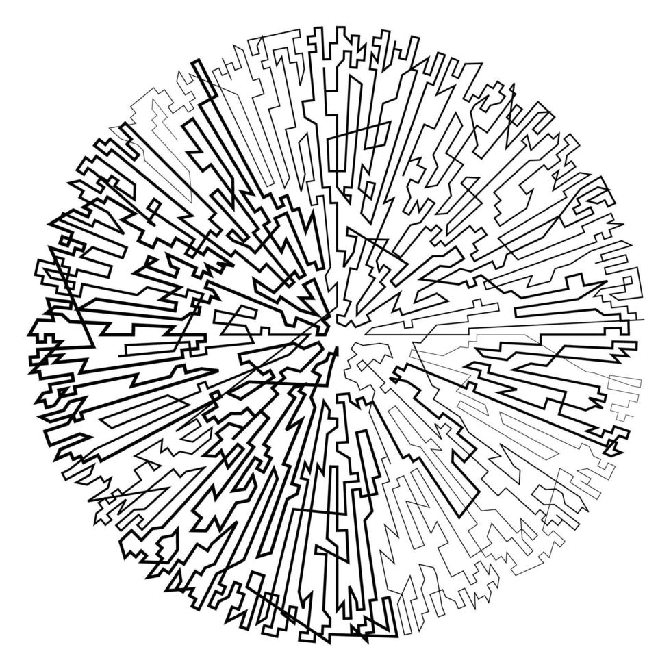 elemento circular geométrico e aleatório. forma de círculo angular abstrato vetor