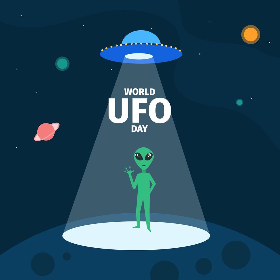 ilustração do conceito do dia mundial do ufo vetor