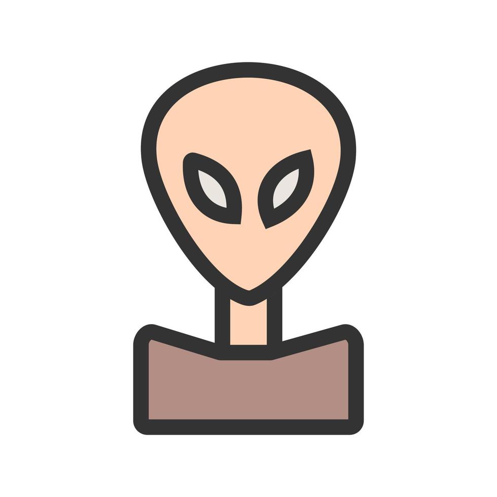 ícone de linha cheia de rosto alienígena vetor