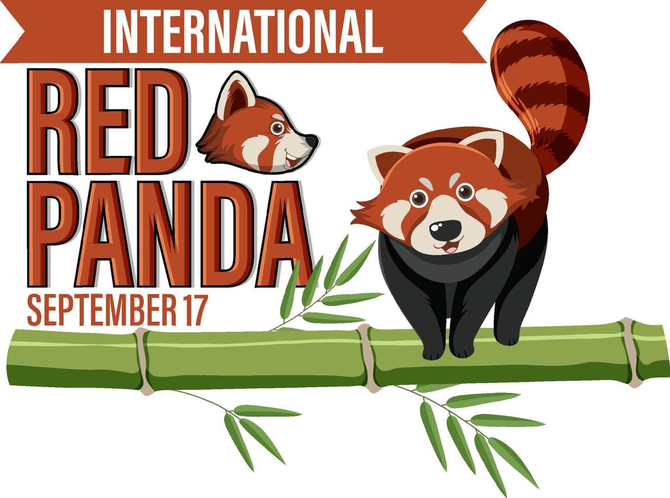 dia internacional do panda vermelho vetor