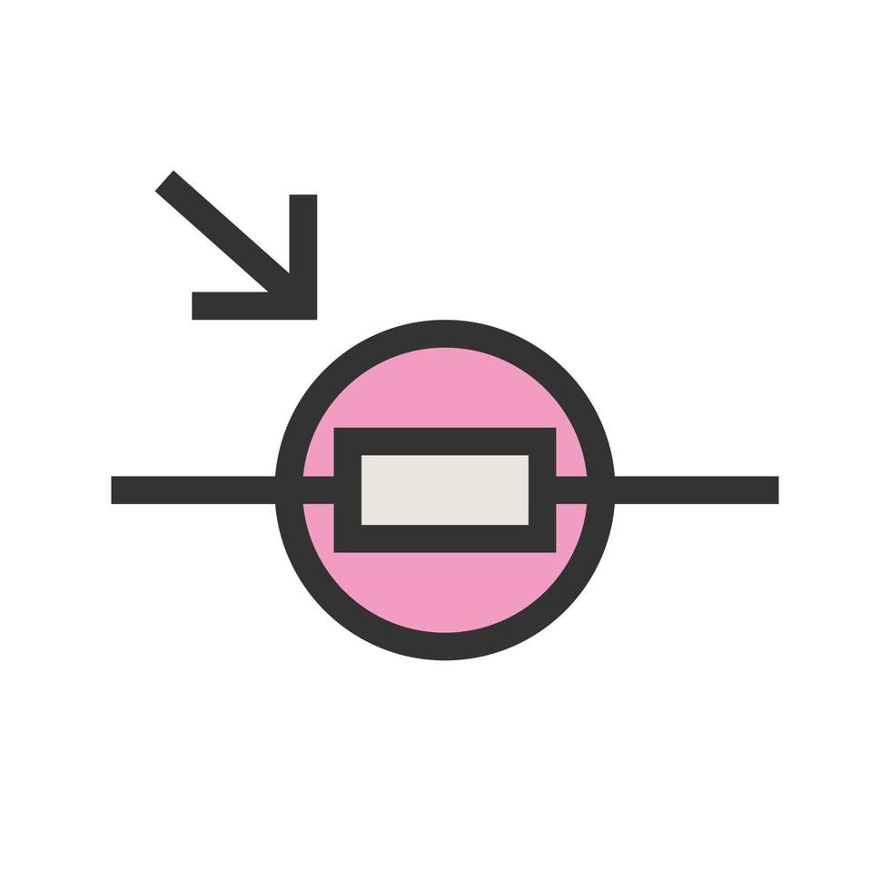 ícone de linha cheia de resistor dependente de luz vetor