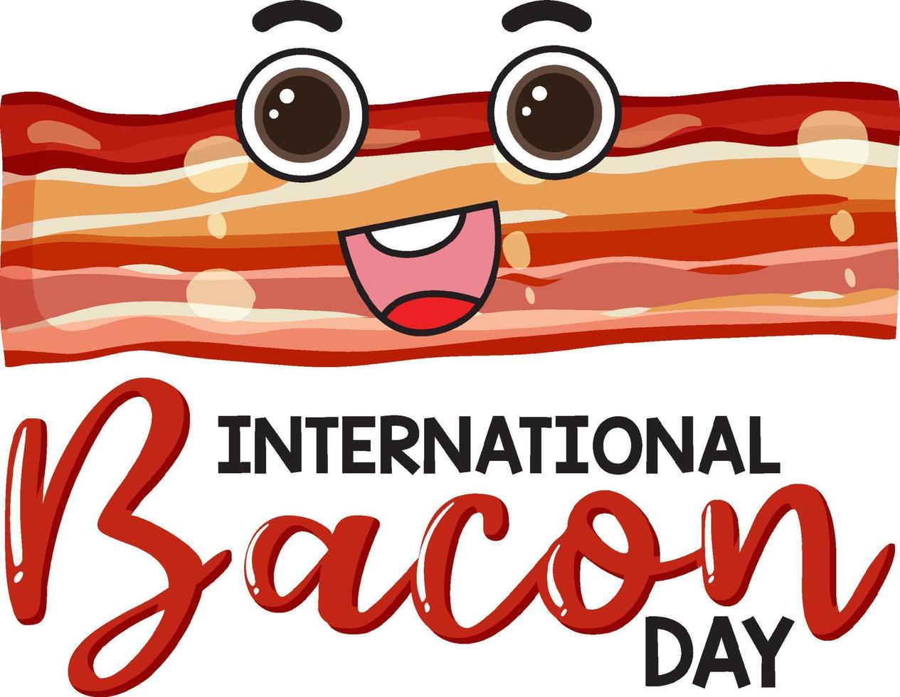 bandeira do dia internacional do bacon vetor