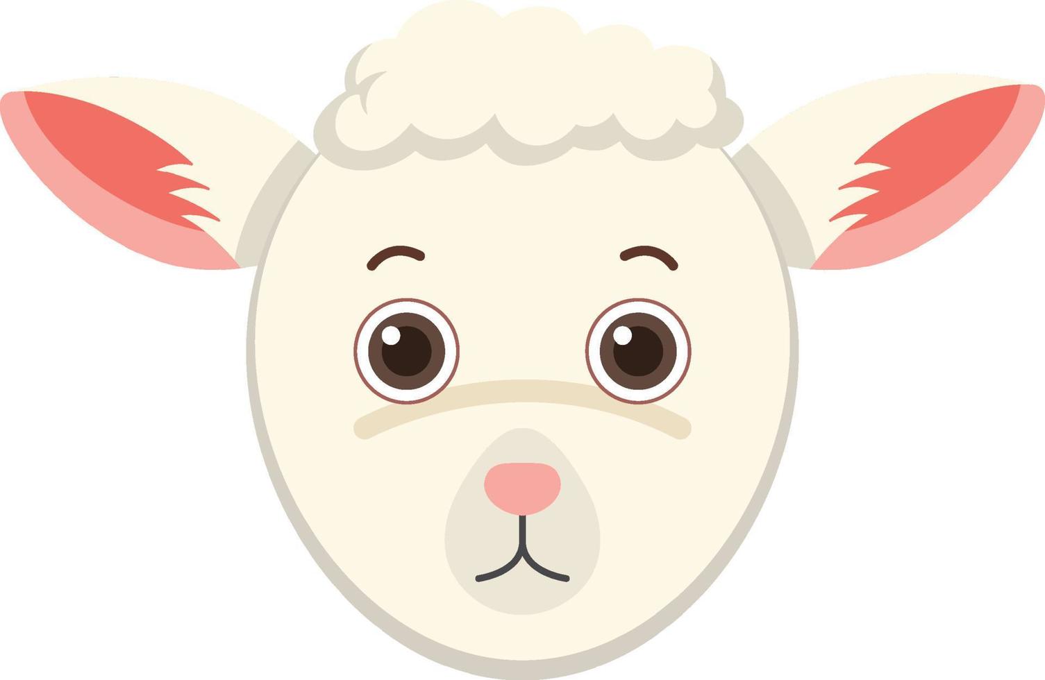 cabeça de ovelha em estilo simples vetor