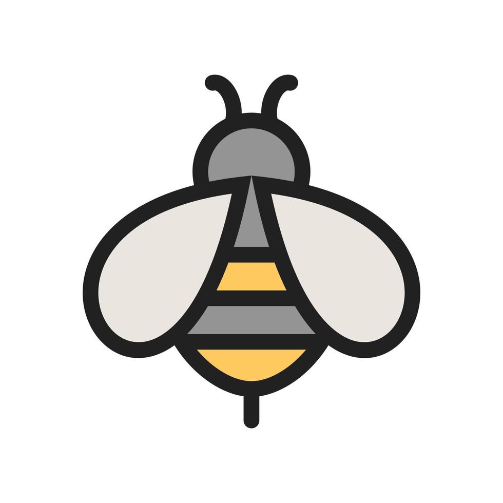 ícone de linha cheia de abelha vetor