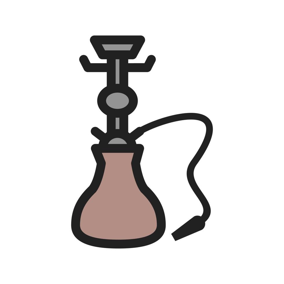 ícone de linha cheia de cachimbo de água vetor