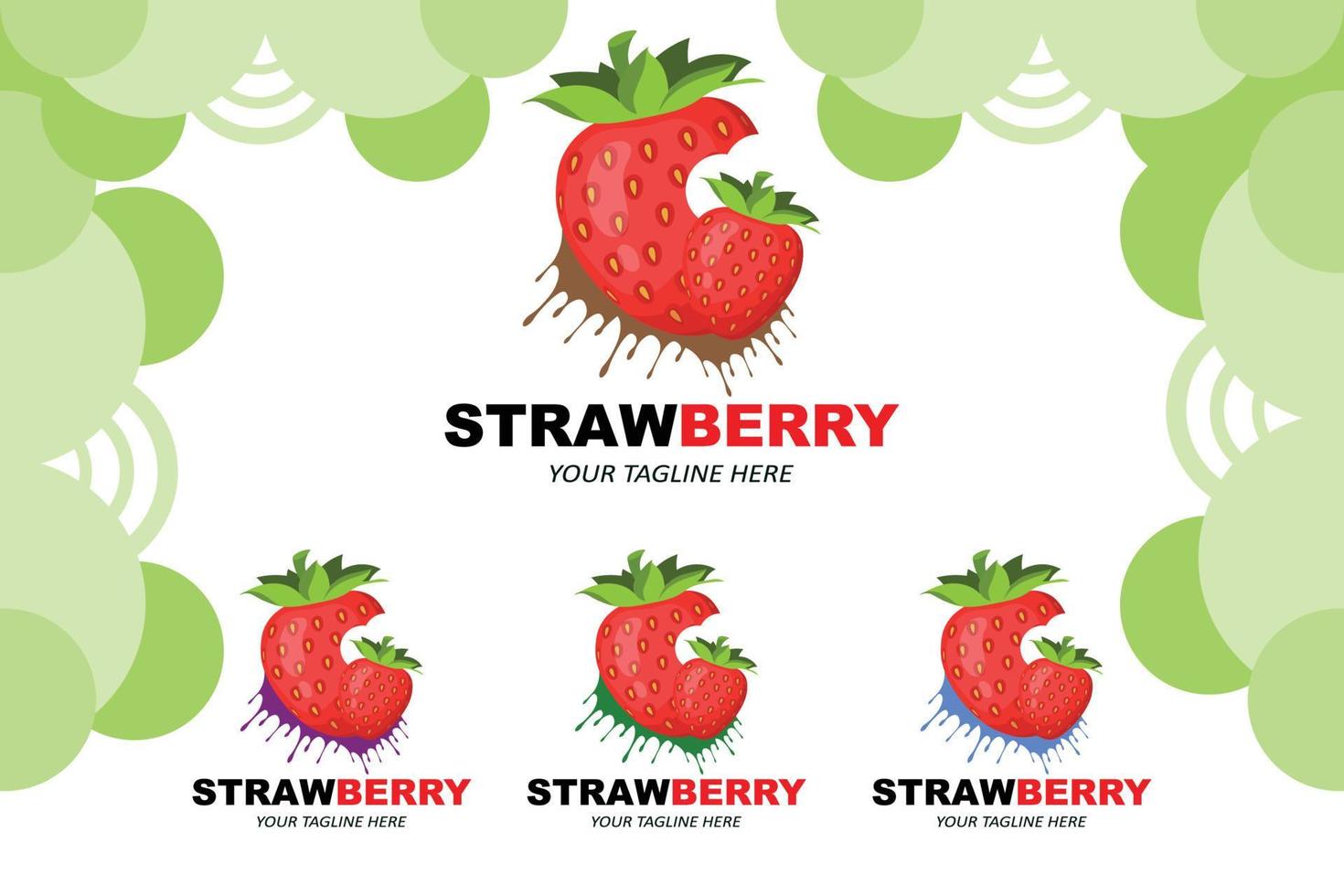 vetor de um logotipo de frutas morango frutas frescas cor vermelha, disponível no mercado pode ser para suco de frutas ou para gostos de saúde do corpo azedo, design de impressão de tela, adesivo, banner, empresa de frutas