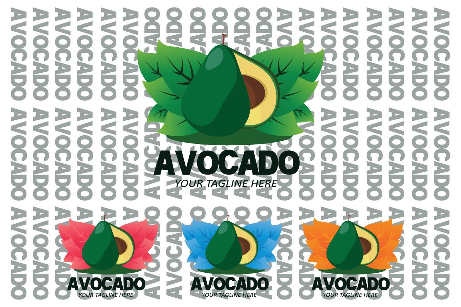 ilustração vetorial do logotipo da fruta abacate frutas frescas na cor verde, disponível no mercado pode ser para suco de frutas ou para a saúde do corpo, design de impressão de tela, adesivo, banner, empresa de frutas vetor
