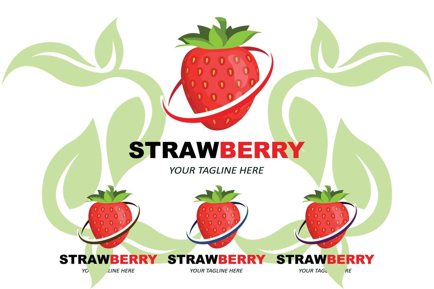 vetor de um logotipo de frutas morango frutas frescas cor vermelha, disponível no mercado pode ser para suco de frutas ou para gostos de saúde do corpo azedo, design de impressão de tela, adesivo, banner, empresa de frutas
