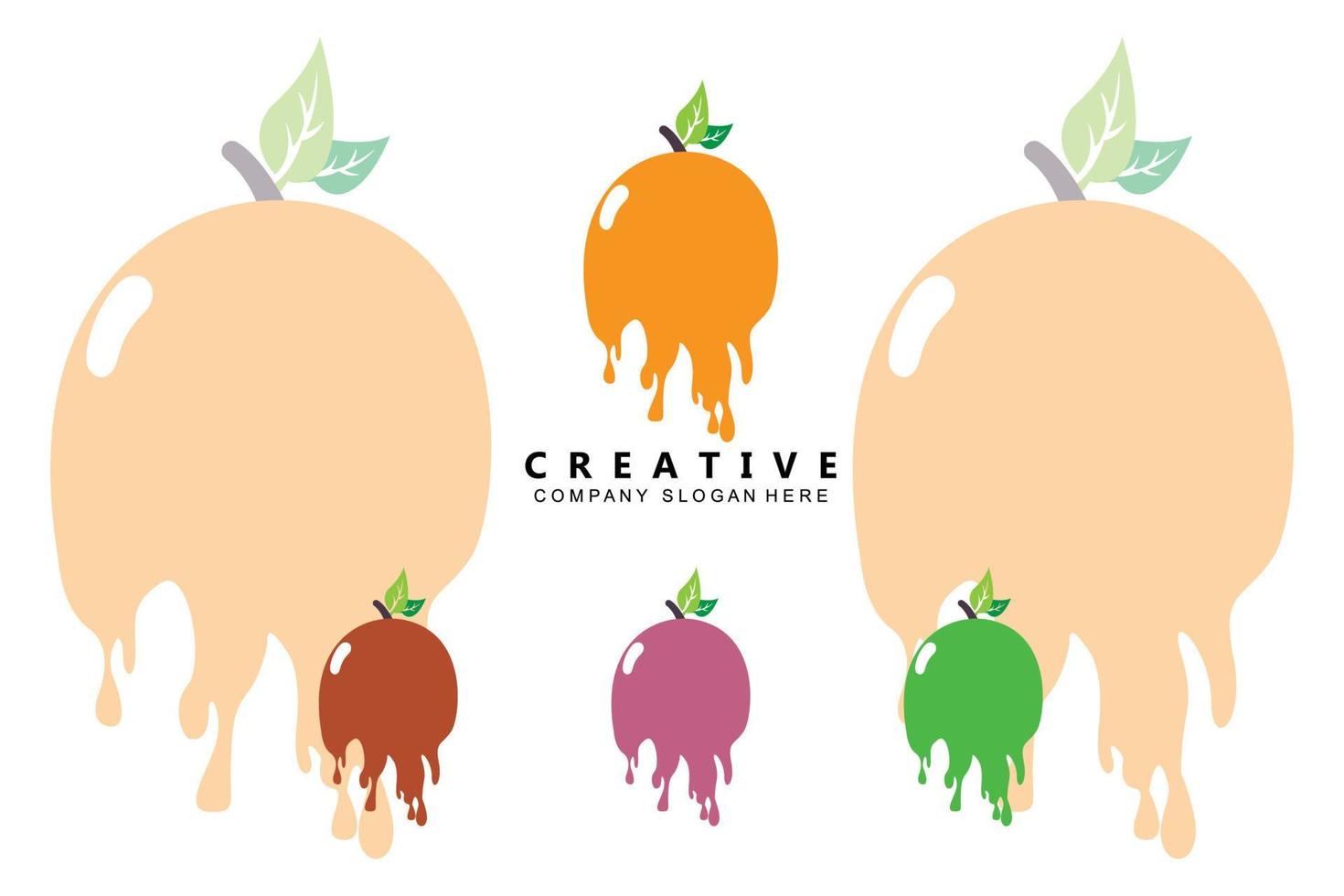 ilustração vetorial do logotipo da manga, frutas frescas, cultivadas no jardim, laranja é doce e fresca vetor