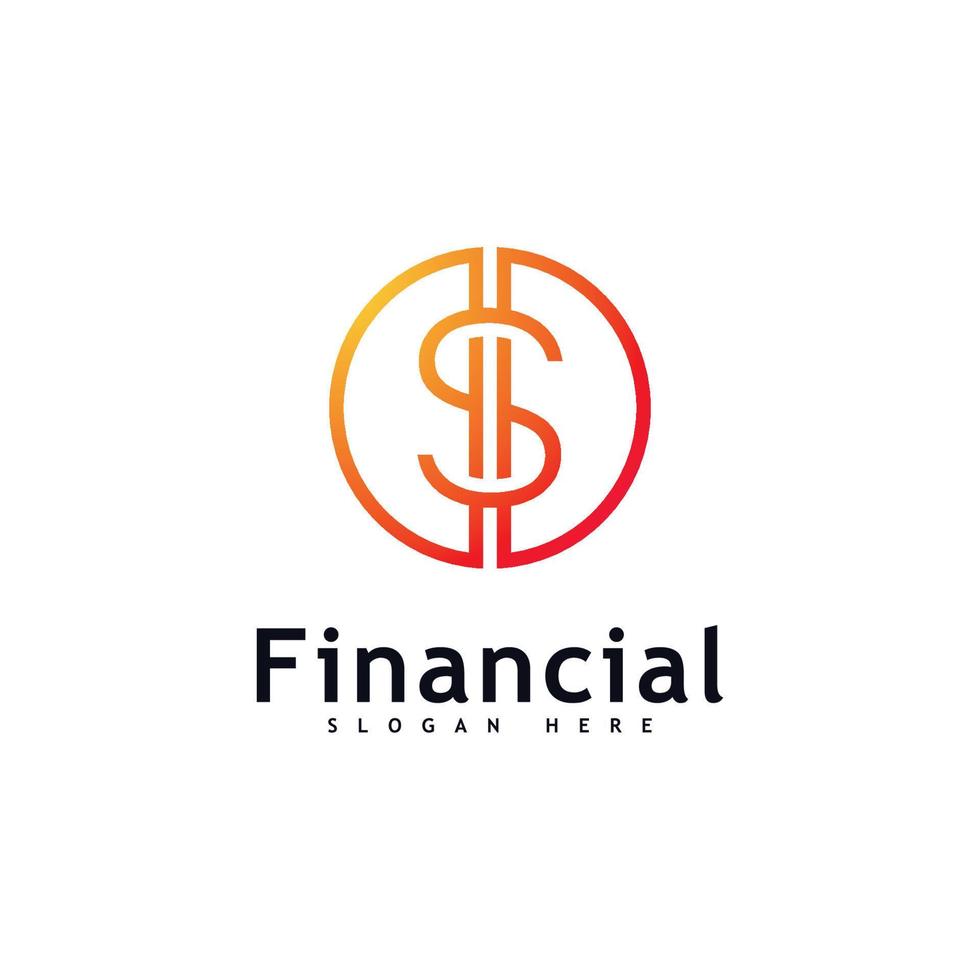 vetor de conceito de design de logotipo de dinheiro. logotipo simples financeiro ou bancário