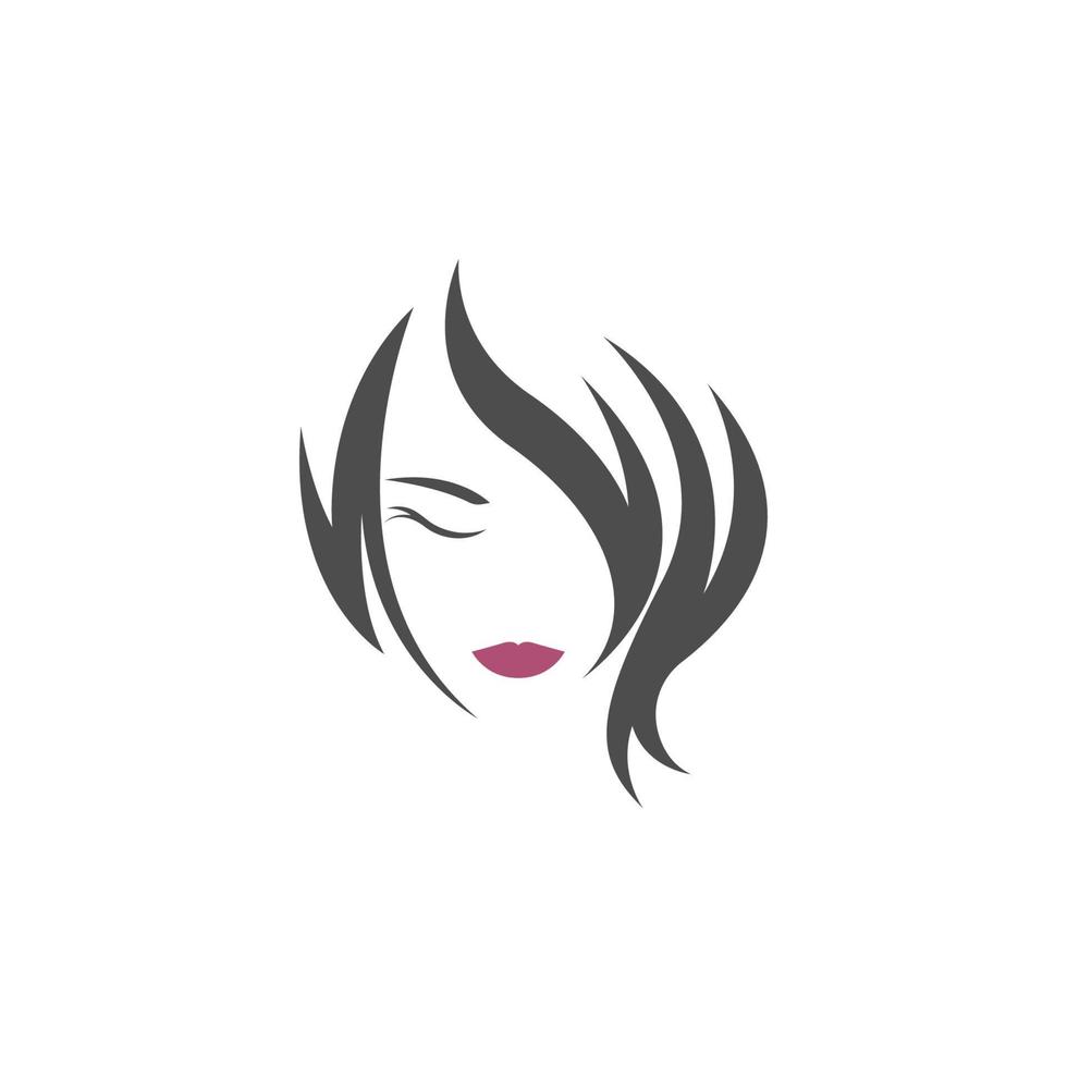 ilustração de logotipo de cabelo de beleza feminina vetor