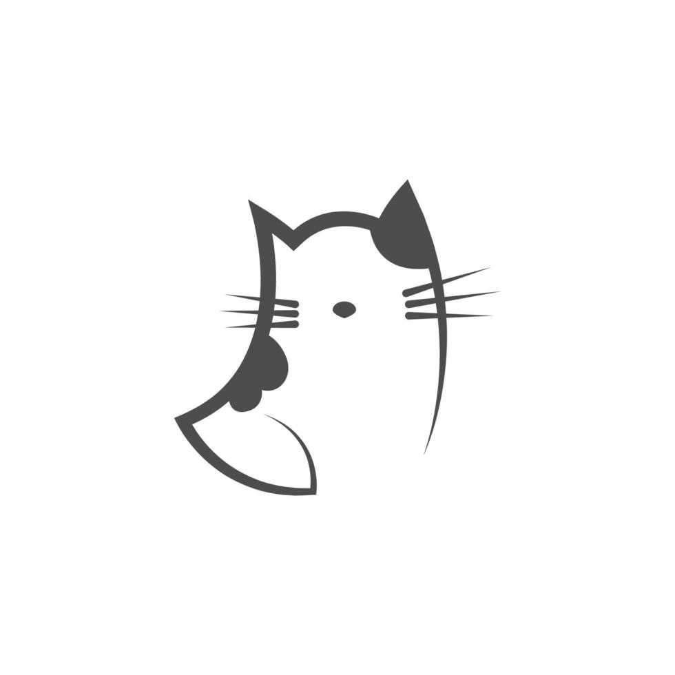 ilustração do ícone do logotipo do gato vetor