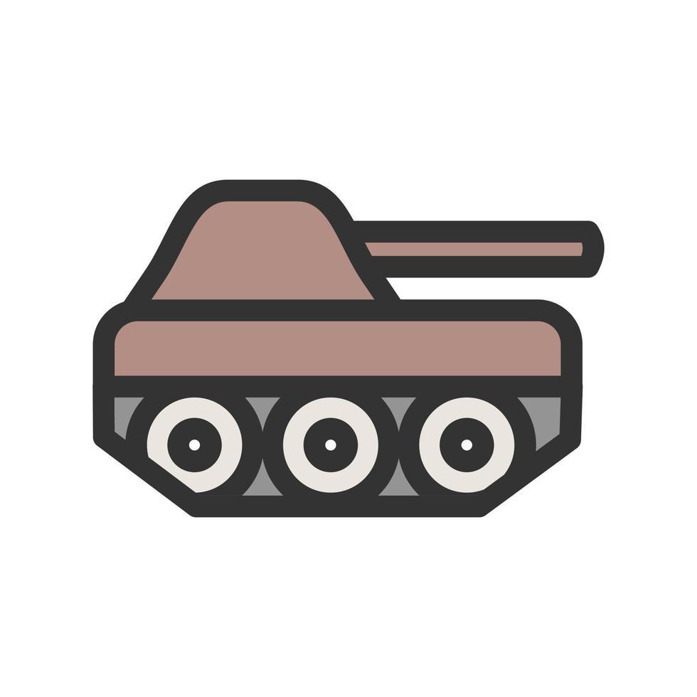 ícone de linha cheia de tanque vetor