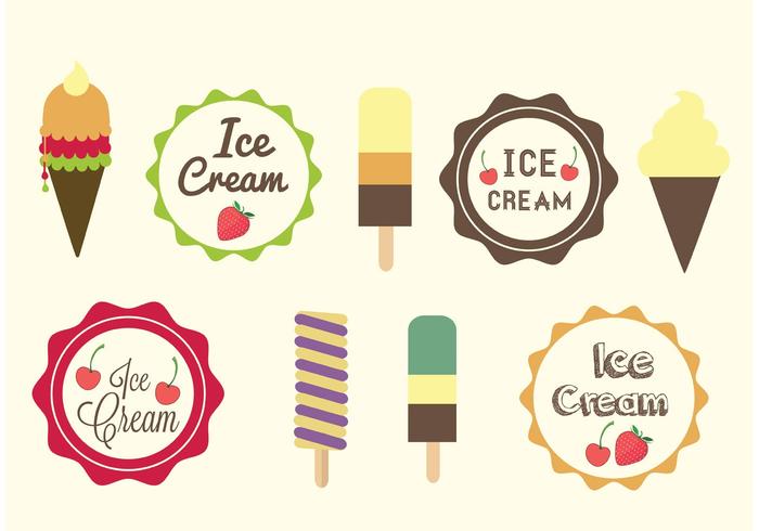 Projetos e etiquetas de sorvete vetor