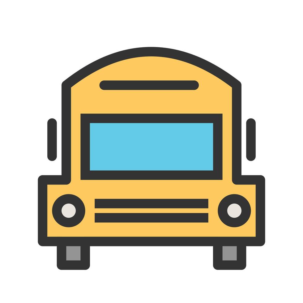 ícone de linha cheia de ônibus escolar vetor