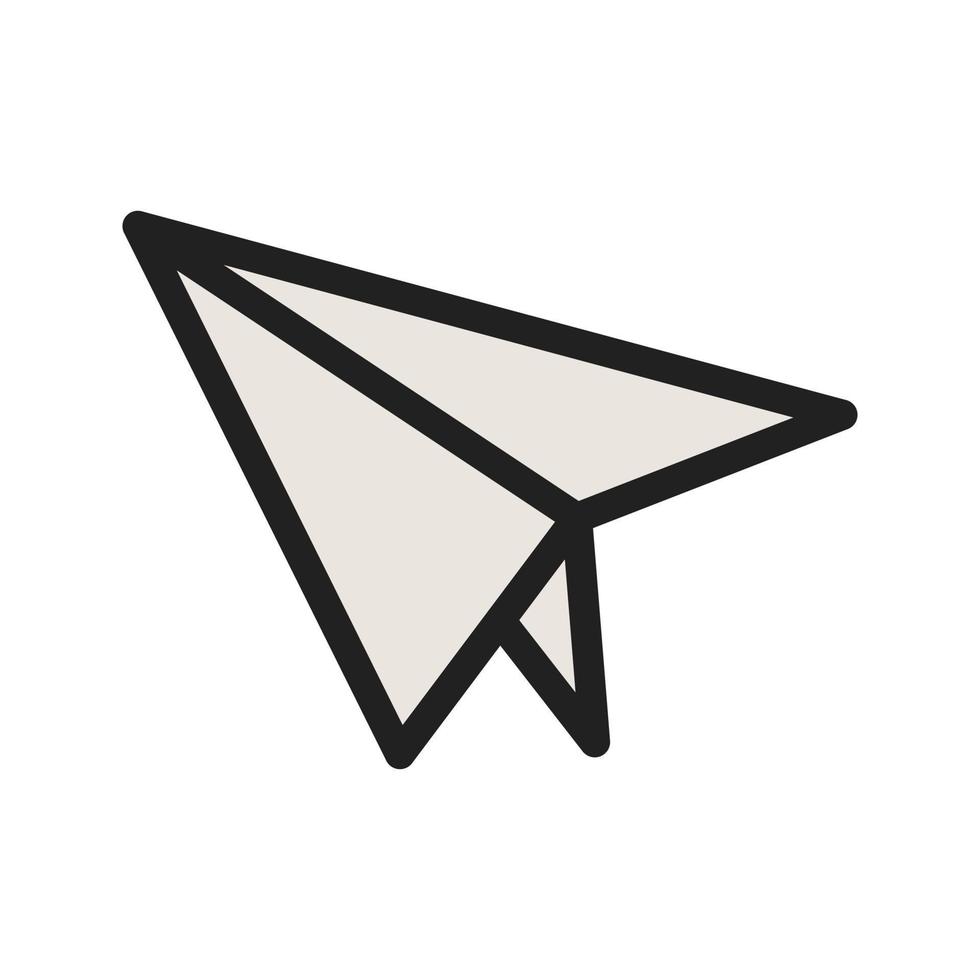 ícone de linha cheia de avião de papel vetor