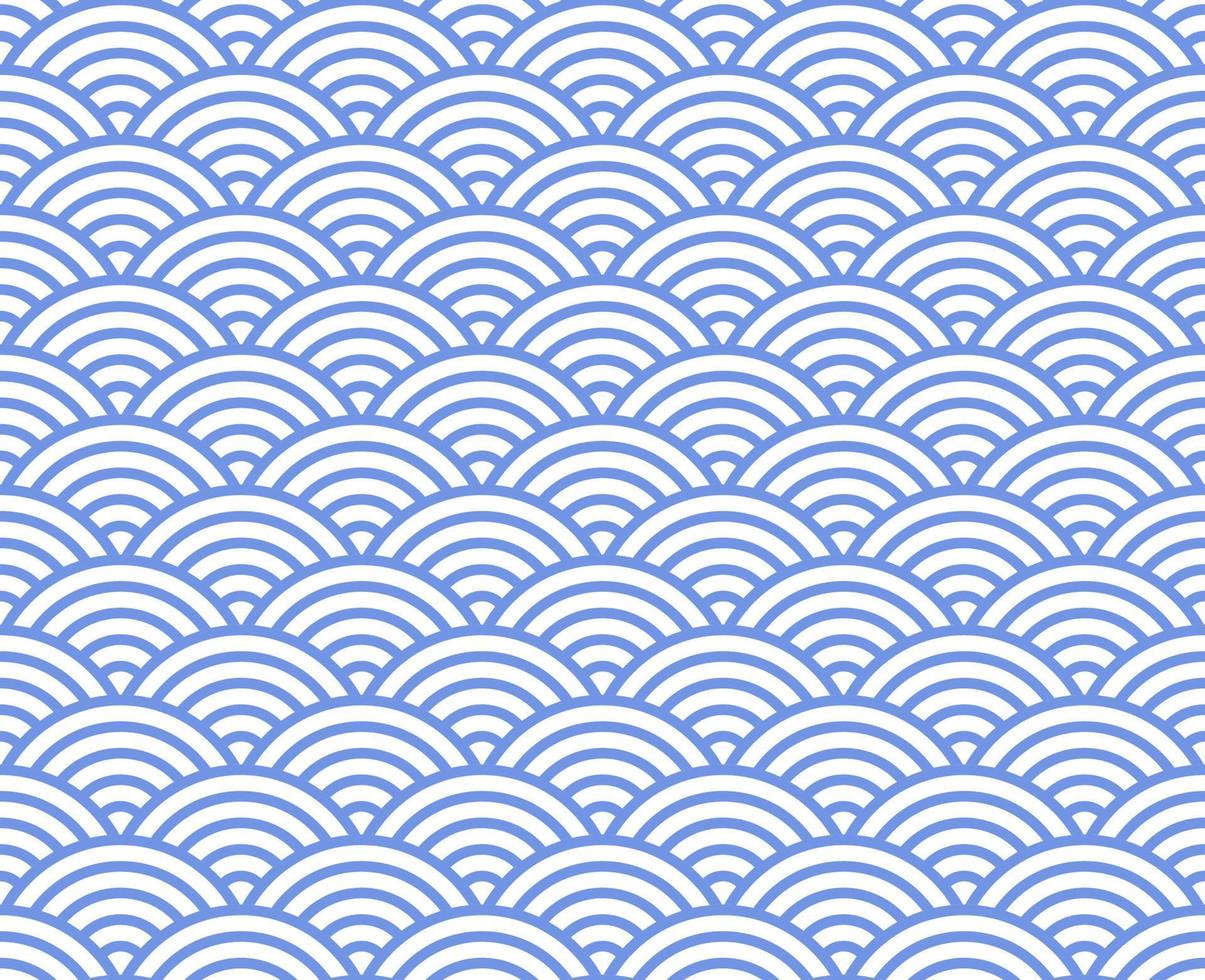 padrão sem emenda de ondas japonesas. seigaiha. ornamento azul em um fundo branco. ilustração vetorial. vetor