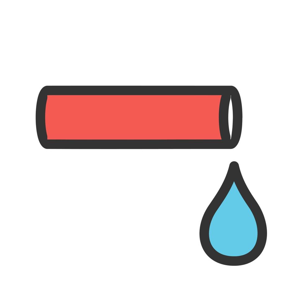 ícone de linha cheia de tubo de água vetor