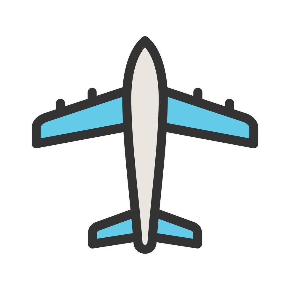 ícone de linha cheia de avião vetor