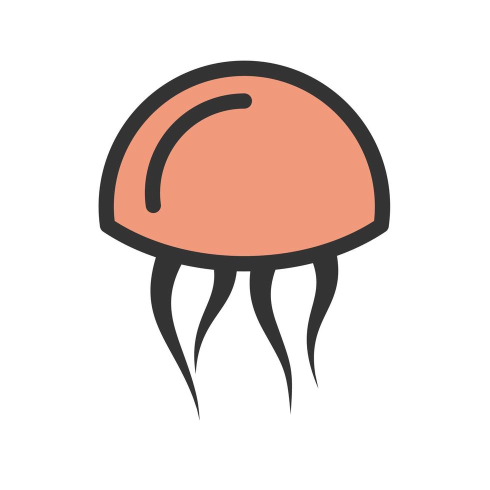 ícone de linha cheia de medusas vetor