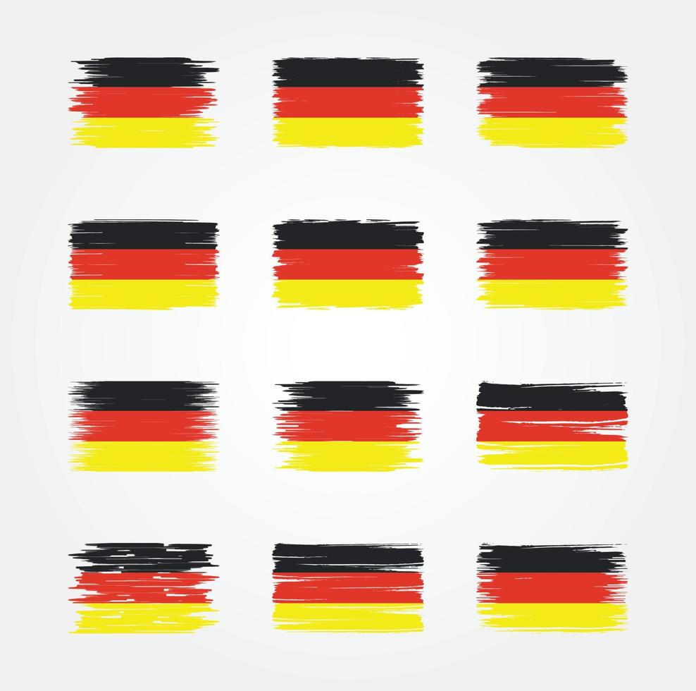 coleções de escova de bandeira da alemanha. bandeira nacional vetor