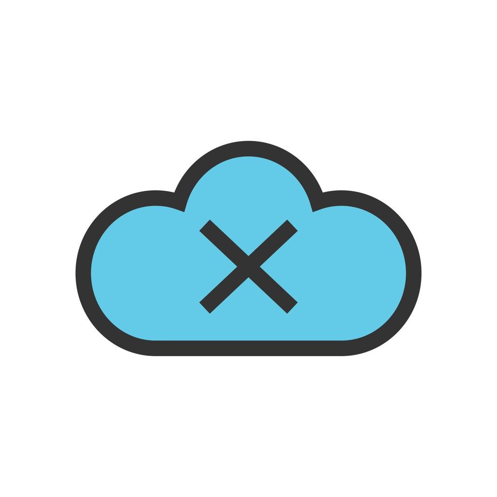 ícone de linha cheia de nuvem não verificada vetor
