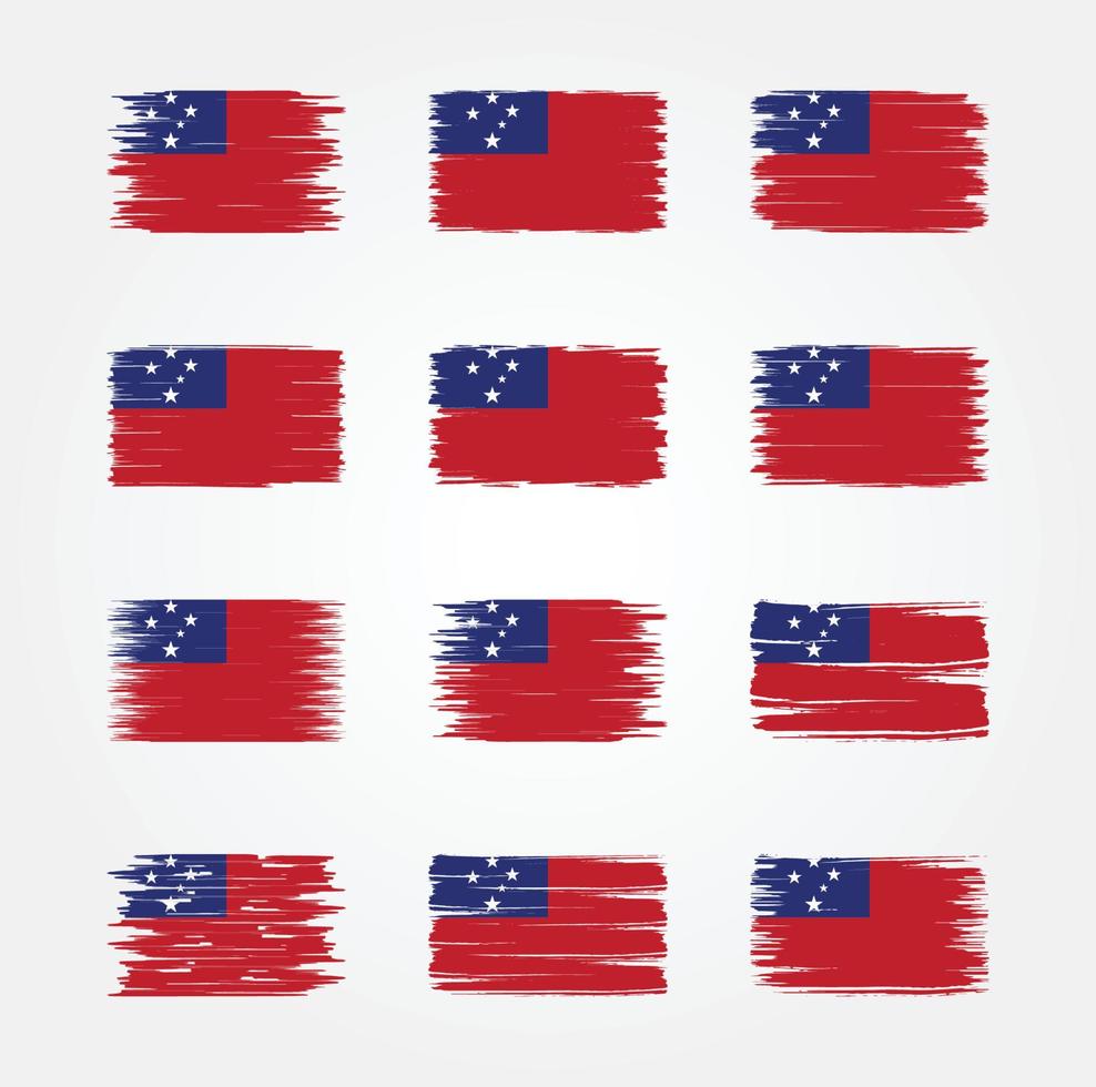 coleções de escova de bandeira da samoa americana. bandeira nacional vetor