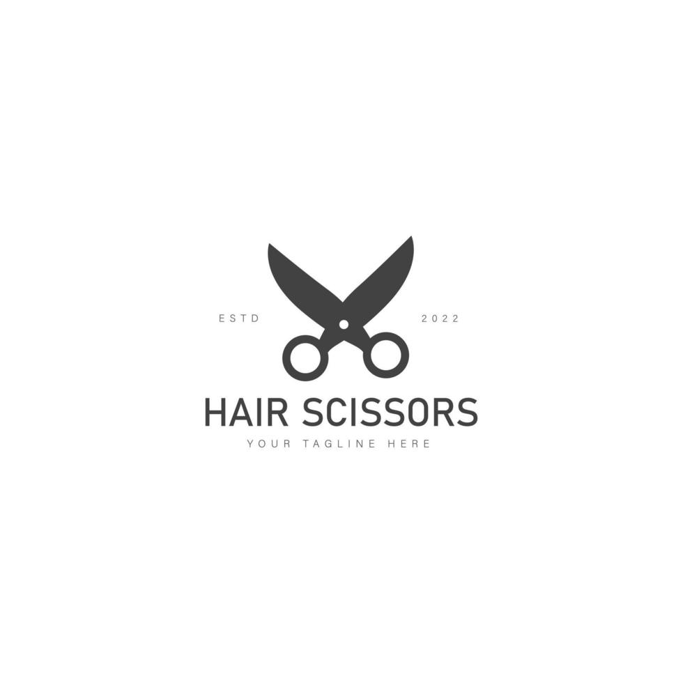 ilustração de ícone de design de logotipo de tesoura de cabelo vetor