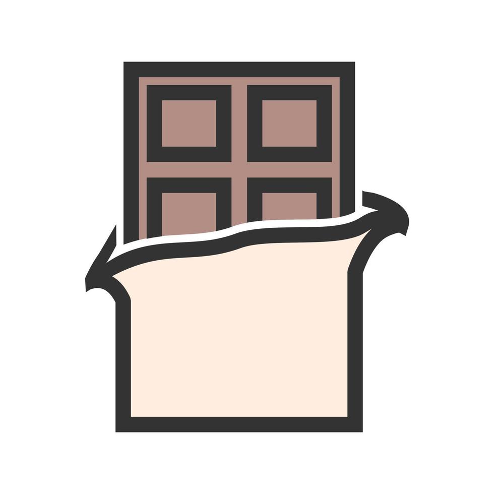 ícone de linha cheia de chocolate vetor