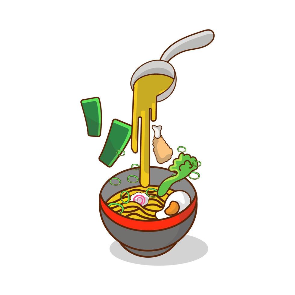 clipart de macarrão japonês ramen vetor