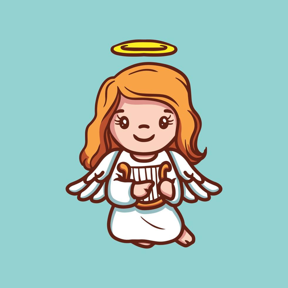 design de mascote linda senhora anjo vetor