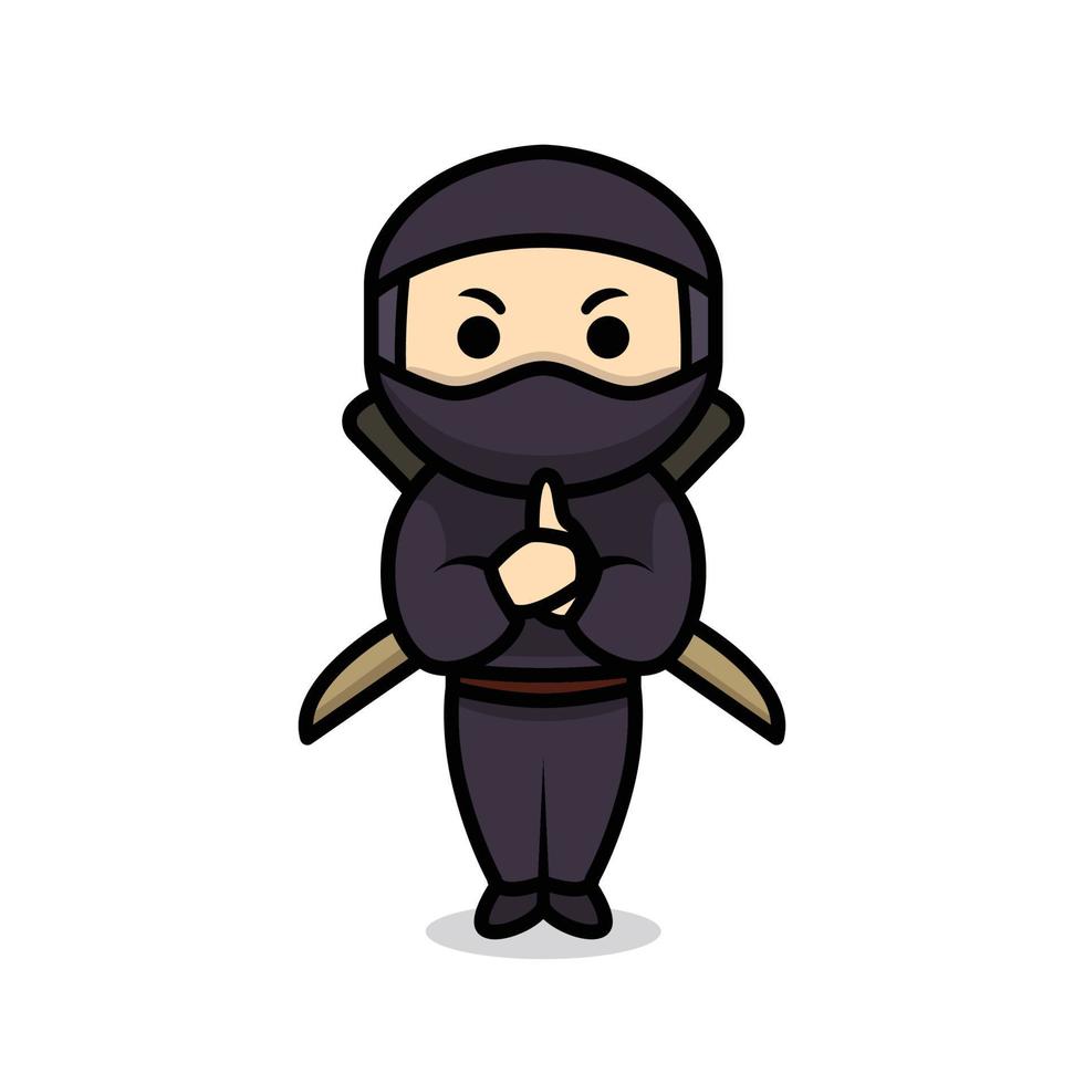 ninja mascote bonito vetor