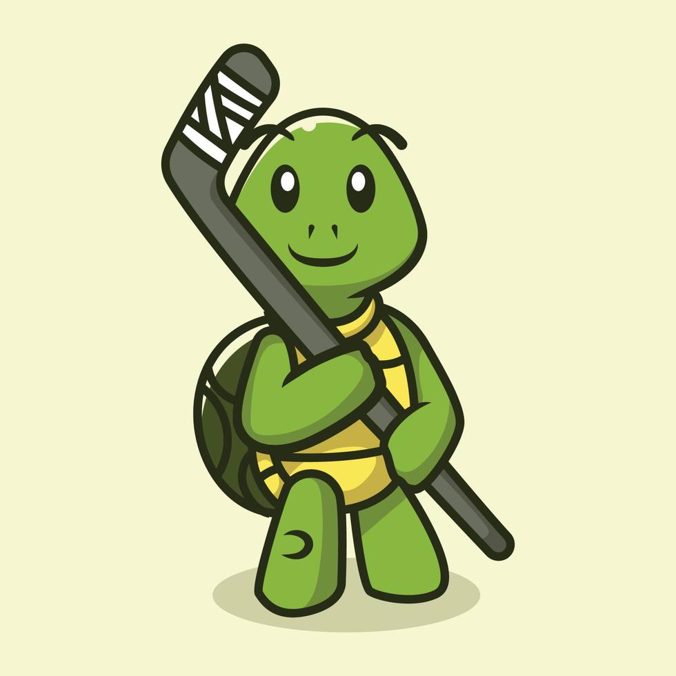ilustração vetorial de mascote de tartaruga fofa vetor