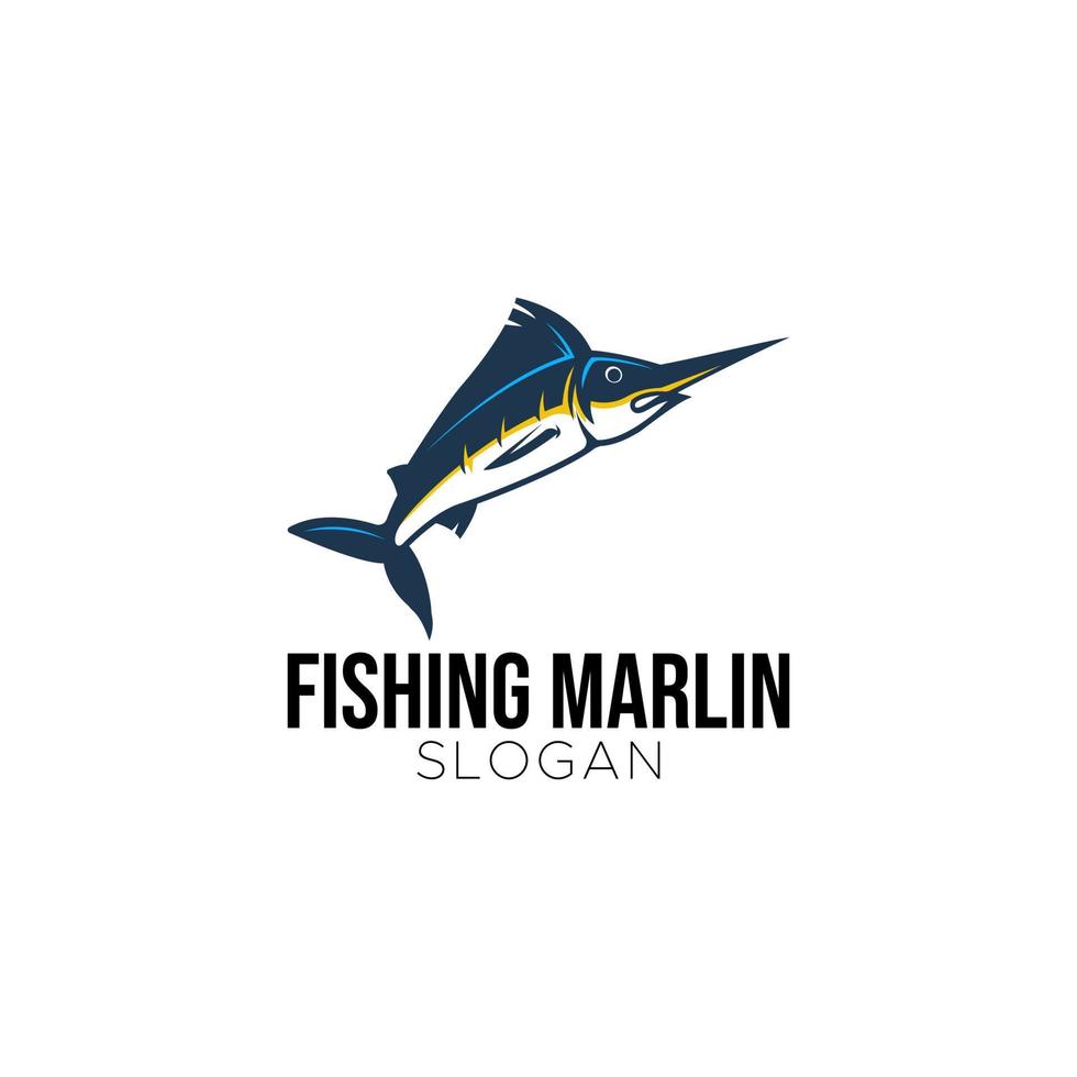 logotipo de marlin de pesca vetor